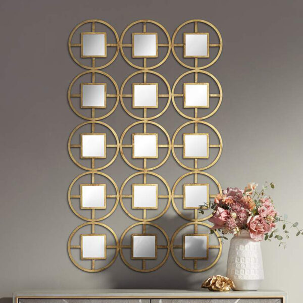 Gold Wall Mirror Sculpture