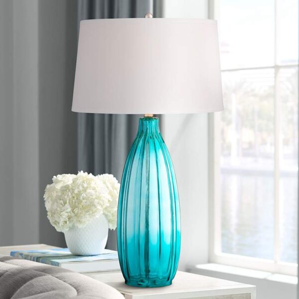 Blue Glass Table Lamp