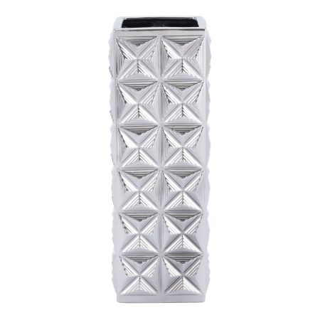 Square Silver Cylinder Vase