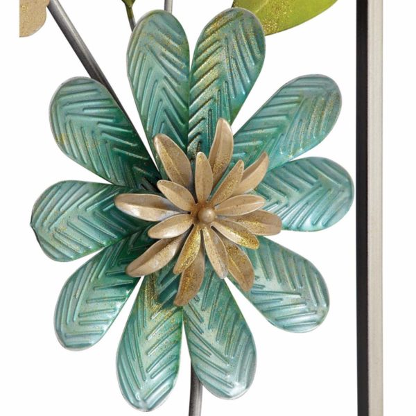 Blooming Flowers Metal Wall Sculpture - Set of 2