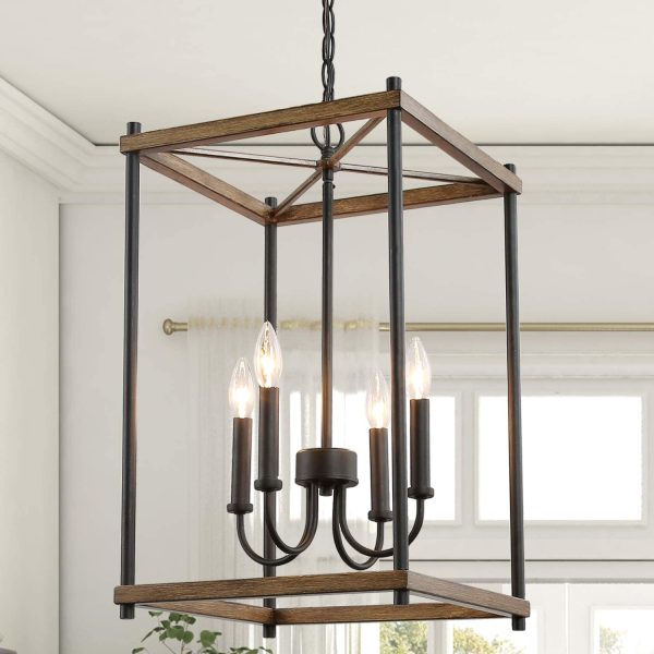 Rustic Two Tone Metal Chandelier - Large
