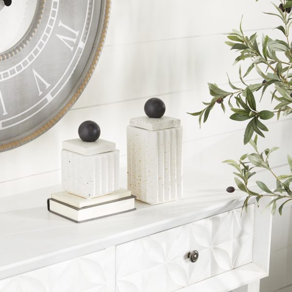 Decorative Ceramic Jars/Vase --  Set of 2