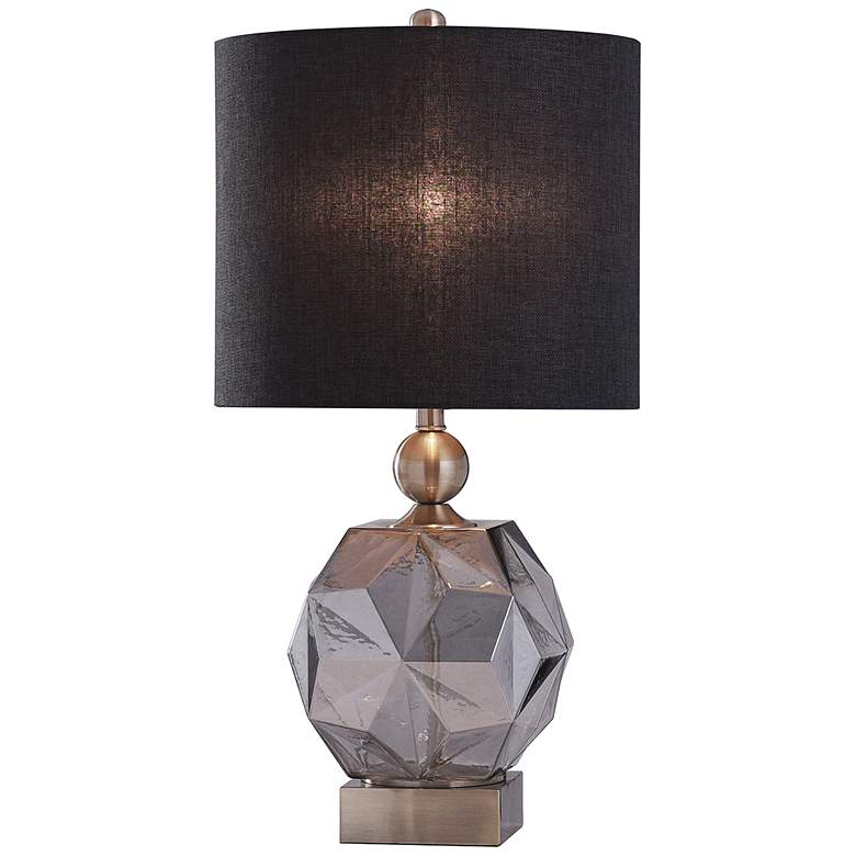 Smoked Grey Glass Table Lamp