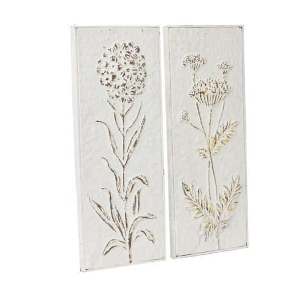 Elegant Flower Print Metal Wall Sculpture