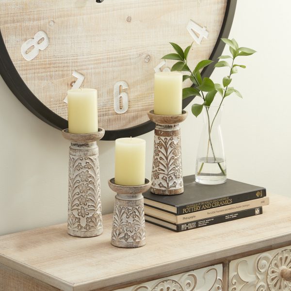 Mango Wood Pillar Candle Holder