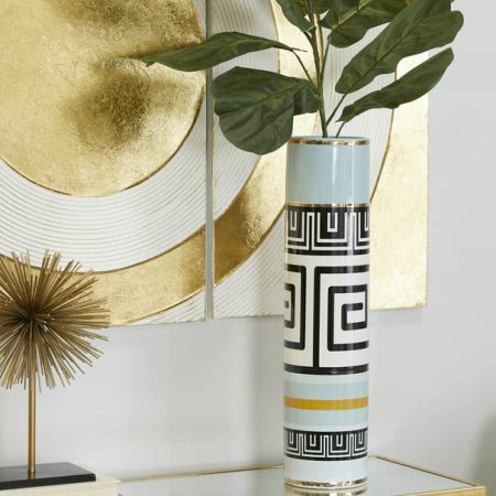 Geo-metric Ceramic Vase - 20" Height