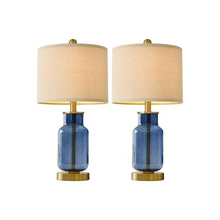 Glass Table Lamps - Set of 2