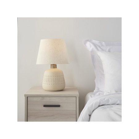 Textured Cream Ceramic Table Lamp
