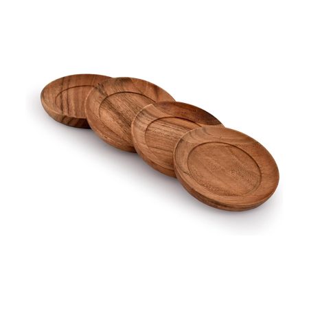 Retail Homepage 61 Set of 4 Natural Acacia Wood Coasters