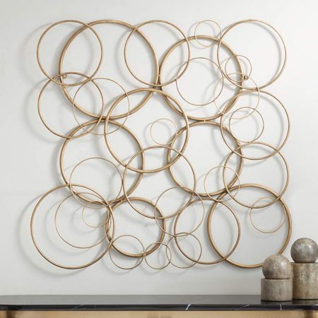Distressed Gold Circle Wall Art - 32"