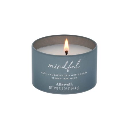 Sage + Eucalyptus + White Cedar Scented Tin Candle