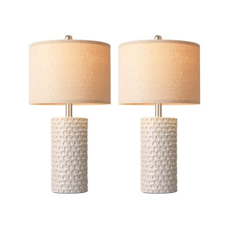 Beige Ceramic Table Lamp - Set of 2