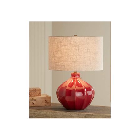 Brick Red Ceramic Table Lamp
