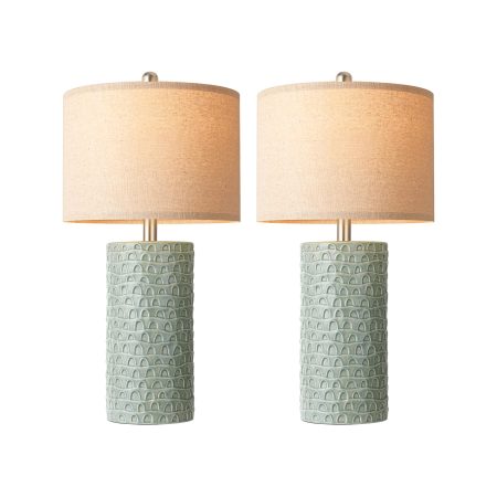 Sage Green Ceramic Table Lamp - Set of 2