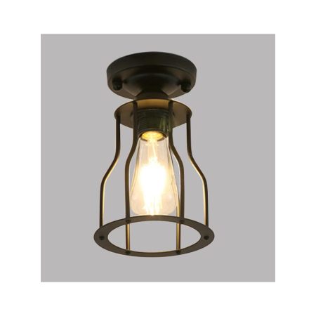 Black Industrial Metal Flush Mount Ceiling Pendant