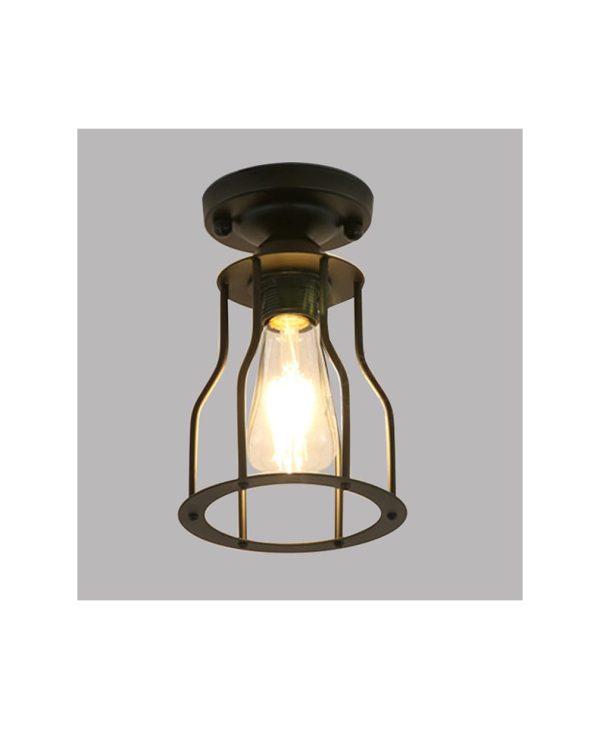 Black Industrial Metal Flush Mount Ceiling Pendant