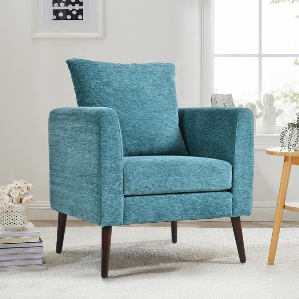 Beautiful Teal Chenille Accent Chair