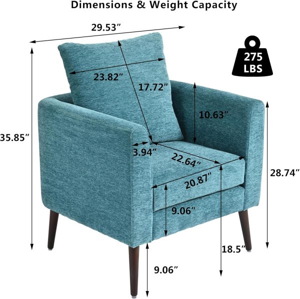 Beautiful Teal Chenille Accent Chair