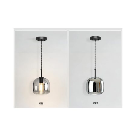 Modern Pendant Light With Elegant Mirrored Glass Shade