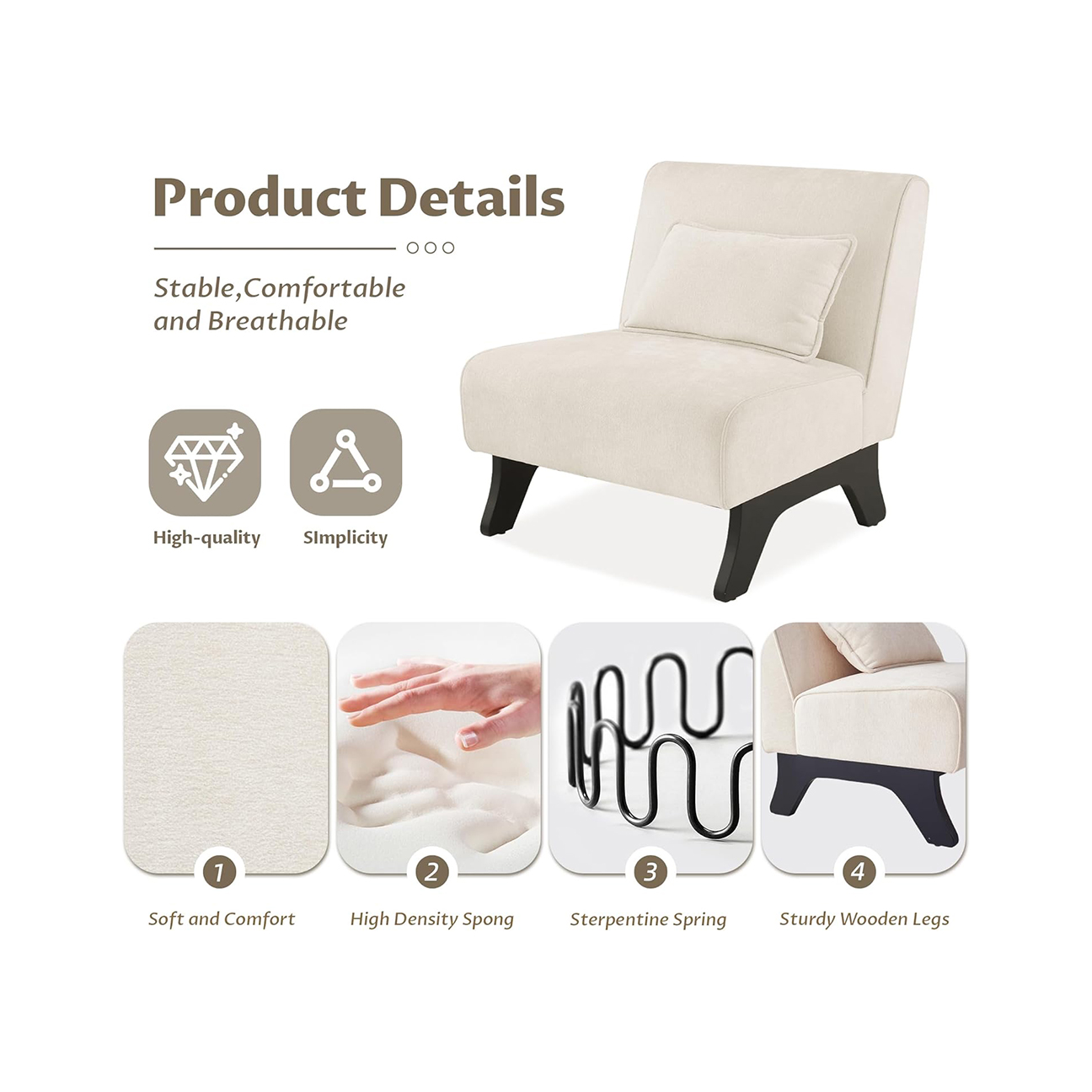 Cozy Armless Accent Chairs 6 Cozy Armless Accent Chairs