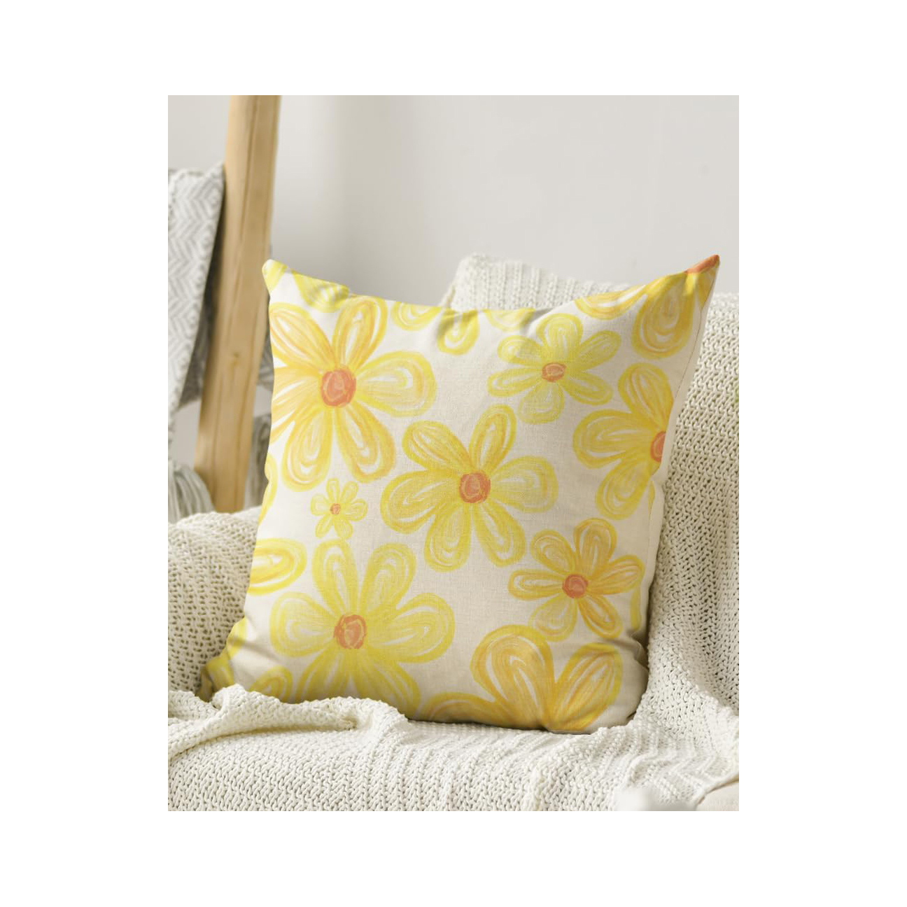 Yellow Flower Burst Accent Pillows - Set of 2 3 Yellow Flower Burst Accent Pillows - Set of 2