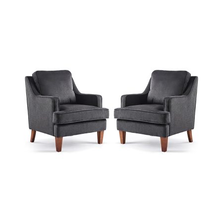 Retail Homepage 21 Comfy Black Sofa Chair - Set of 2