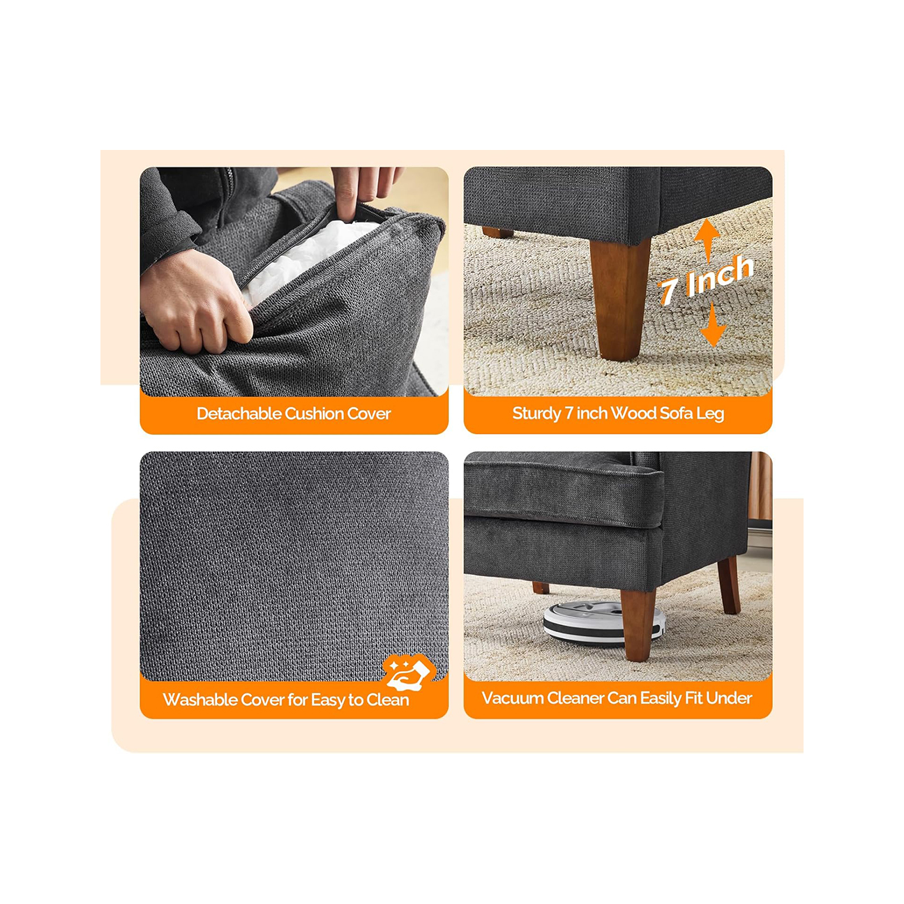 Comfy Black Sofa Chair - Set of 2 4 Comfy Black Sofa Chair - Set of 2