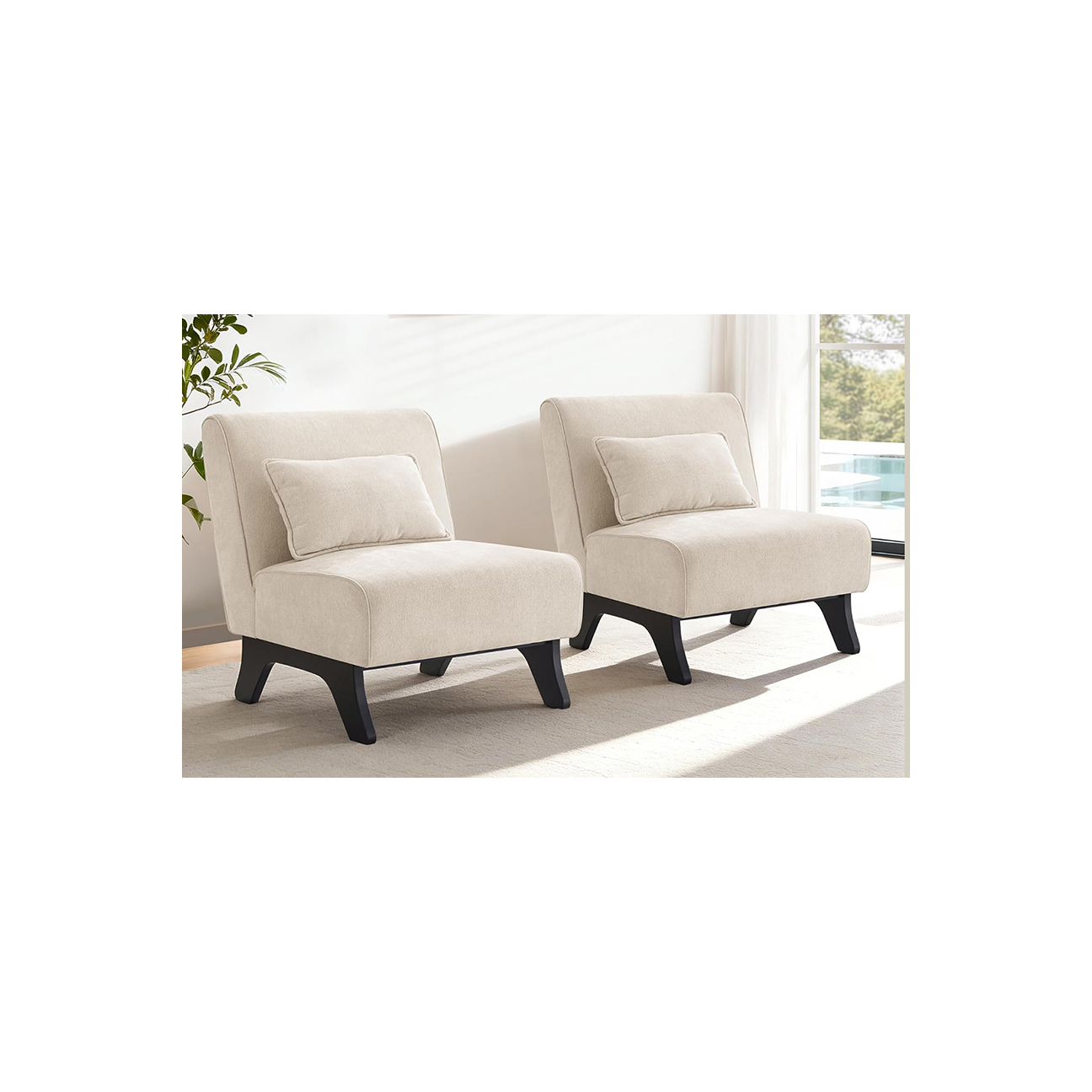 Cozy Armless Accent Chairs 4 Cozy Armless Accent Chairs