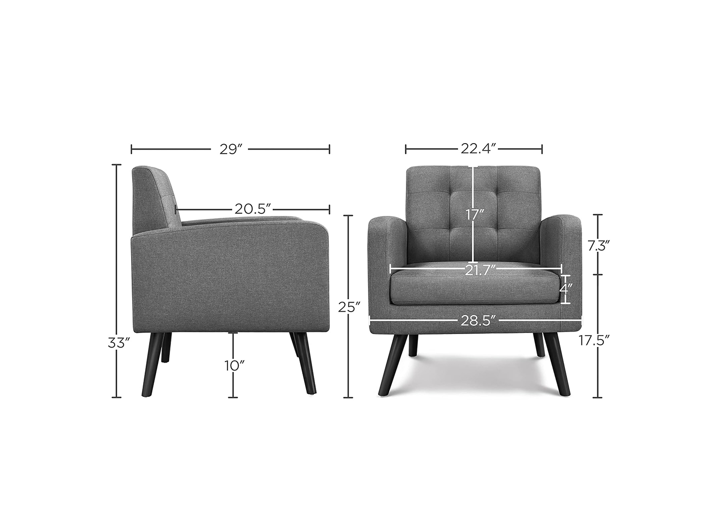 Mid Century Grey Accent Chair - Office, Lobby, Restaurant, Cafe 3 Mid Century Grey Accent Chair - Office, Lobby, Restaurant, Cafe
