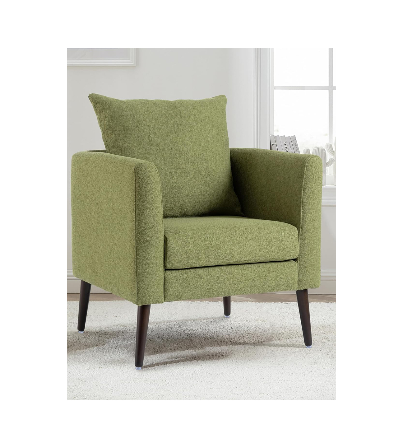 Green Fleece Barrel Accent Chair 2 Green Fleece Barrel Accent Chair
