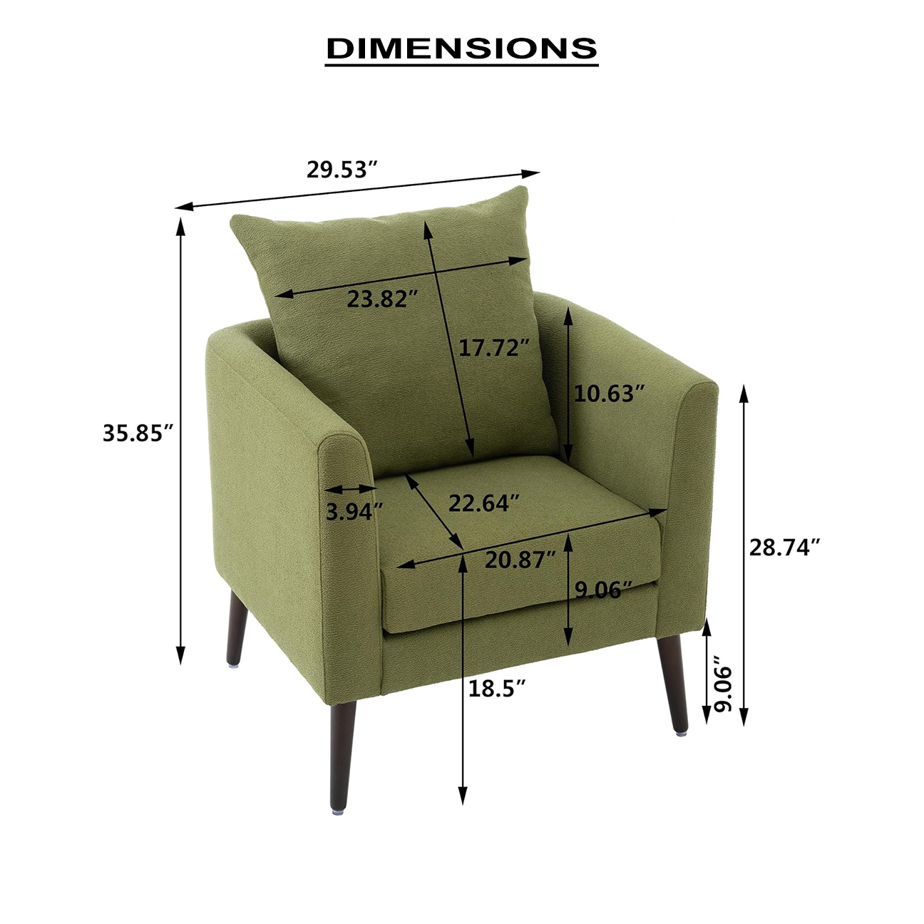 Green Fleece Barrel Accent Chair 3 Green Fleece Barrel Accent Chair