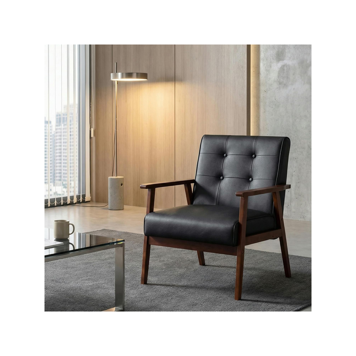 Modern Leather Accent Chair Set 2 Modern Leather Accent Chair Set