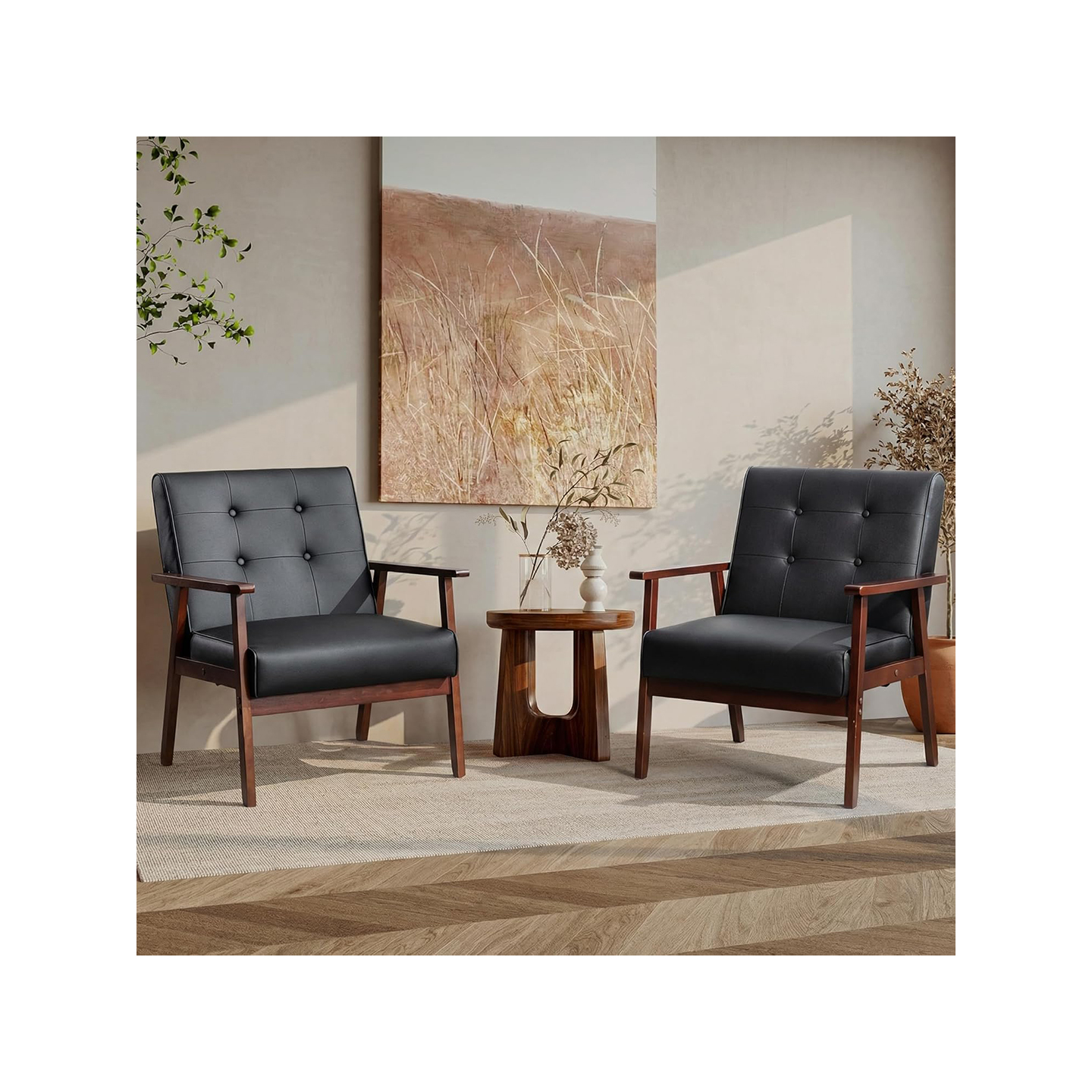 Modern Leather Accent Chair Set 1 Modern Leather Accent Chair Set