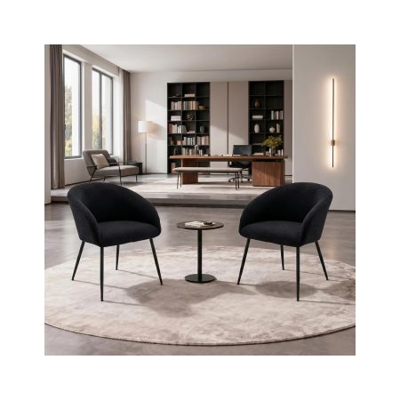 Retail Homepage 11 Modern & Cozy Black Fleece Accent Chair