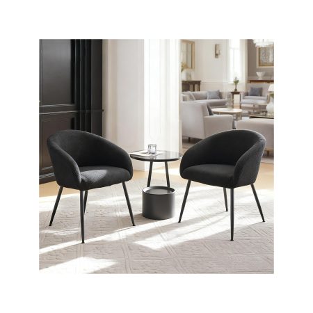 Modern & Cozy Black Fleece Accent Chair
